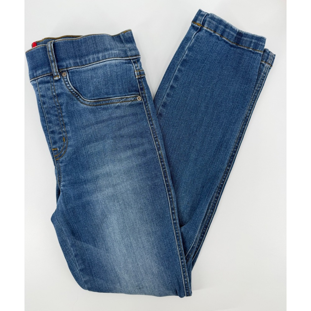 Spanx Womens XS Ankle Skinny Jeans Medium Wash Blue High Rise Pull On Stretch